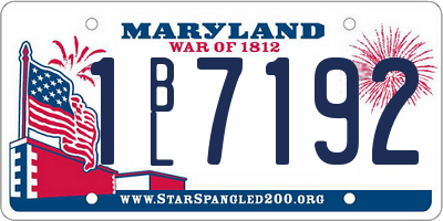 MD license plate 1BL7192