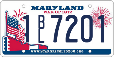 MD license plate 1BL7201