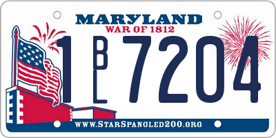 MD license plate 1BL7204