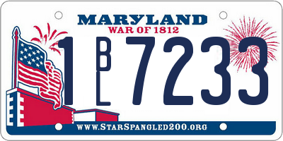 MD license plate 1BL7233