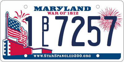 MD license plate 1BL7257