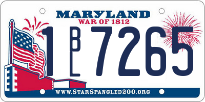 MD license plate 1BL7265