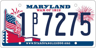 MD license plate 1BL7275