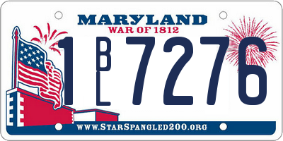 MD license plate 1BL7276