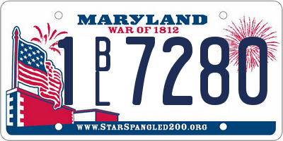MD license plate 1BL7280
