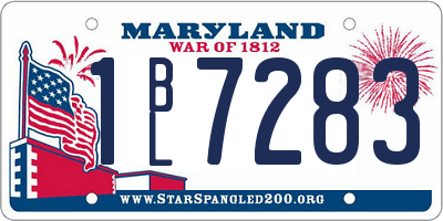 MD license plate 1BL7283