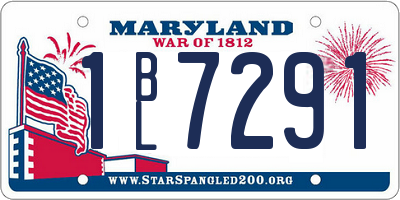 MD license plate 1BL7291