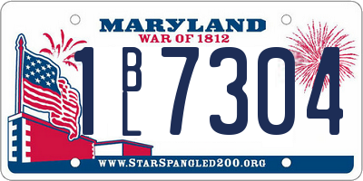 MD license plate 1BL7304