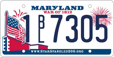 MD license plate 1BL7305