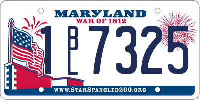MD license plate 1BL7325