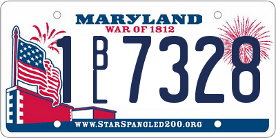 MD license plate 1BL7328
