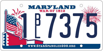 MD license plate 1BL7375