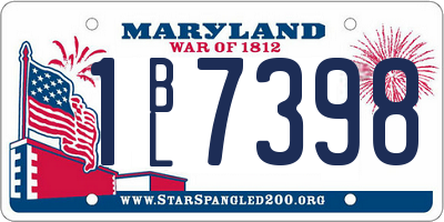 MD license plate 1BL7398