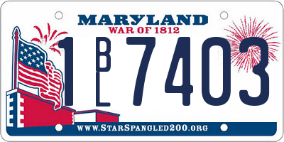 MD license plate 1BL7403