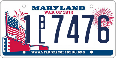 MD license plate 1BL7476