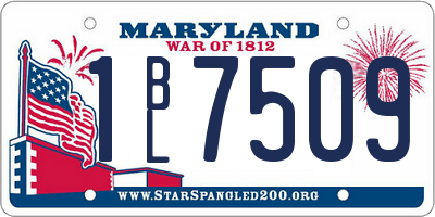 MD license plate 1BL7509
