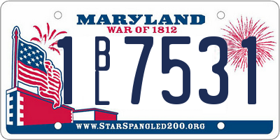 MD license plate 1BL7531