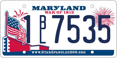 MD license plate 1BL7535