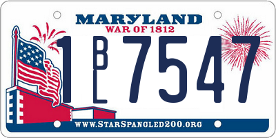 MD license plate 1BL7547