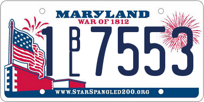 MD license plate 1BL7553