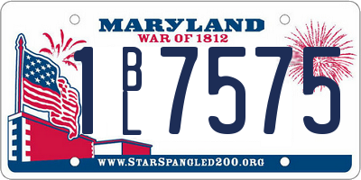 MD license plate 1BL7575
