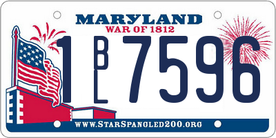 MD license plate 1BL7596