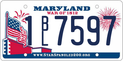MD license plate 1BL7597