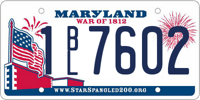 MD license plate 1BL7602