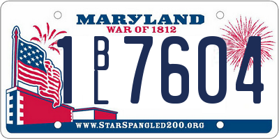 MD license plate 1BL7604