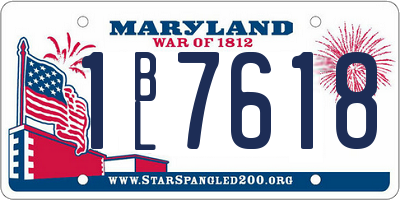 MD license plate 1BL7618