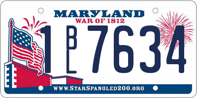 MD license plate 1BL7634