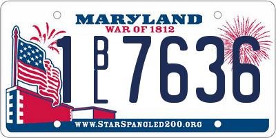MD license plate 1BL7636