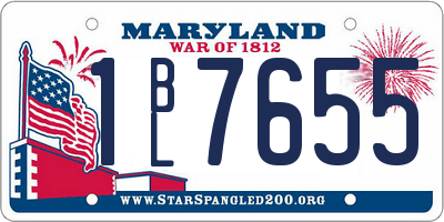 MD license plate 1BL7655