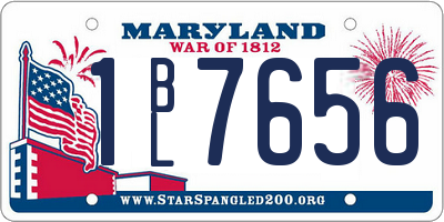 MD license plate 1BL7656