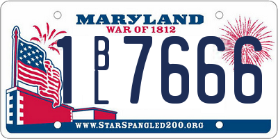 MD license plate 1BL7666