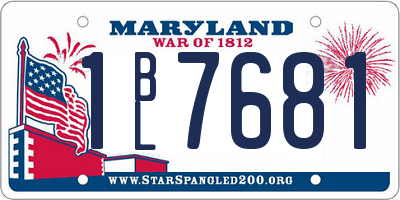MD license plate 1BL7681