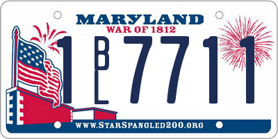MD license plate 1BL7711