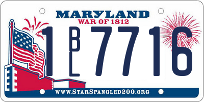 MD license plate 1BL7716