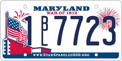 MD license plate 1BL7723