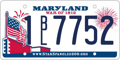 MD license plate 1BL7752