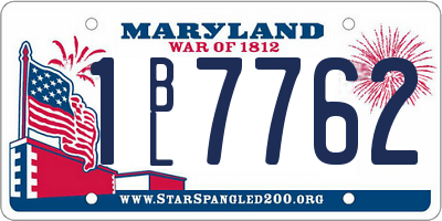 MD license plate 1BL7762