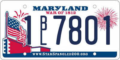 MD license plate 1BL7801