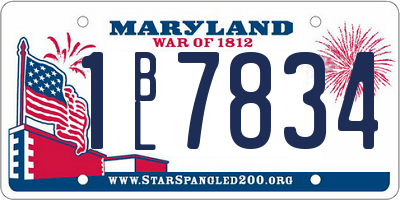 MD license plate 1BL7834