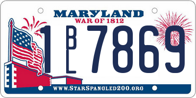 MD license plate 1BL7869