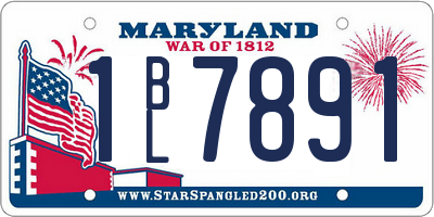 MD license plate 1BL7891