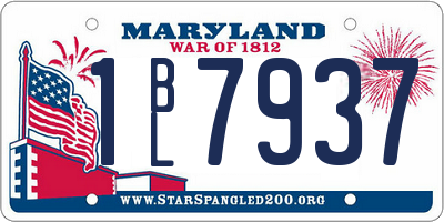 MD license plate 1BL7937