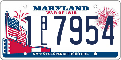 MD license plate 1BL7954