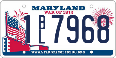 MD license plate 1BL7968