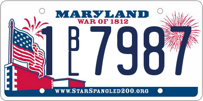 MD license plate 1BL7987