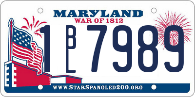 MD license plate 1BL7989